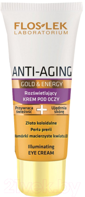 Крем для век Floslek Anti-Aging Gold & Energy Illuminating Eye Cream (30мл)