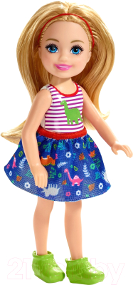 

Кукла Barbie, Челси блондинка в топе с динозавром / DWJ33/FXG82