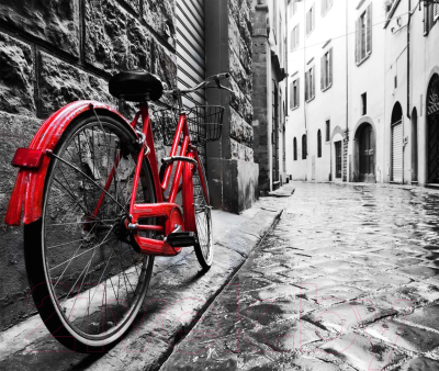Фотообои листовые Citydecor Красный велосипед (300x254)