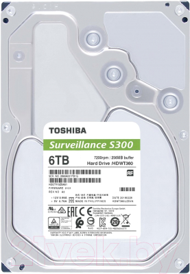 

Жесткий диск Toshiba, Sata-III S300 6TB (HDWT360UZSVA)