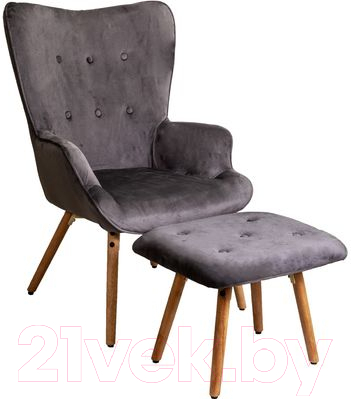 Комплект мягкой мебели Седия Orfej с подножкой (бархат темно-серый)