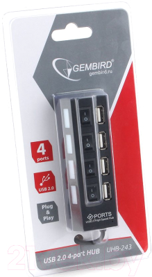 USB-хаб Gembird UHB-243-AD (4 порта)