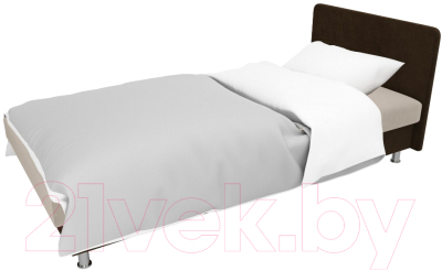 Односпальная кровать Лига Диванов Мальта / 101737 (велюр бежевый/коричневый)