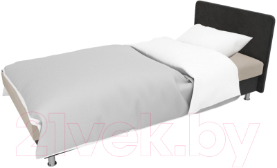 Односпальная кровать Лига Диванов Мальта / 101738 (велюр бежевый/серый)