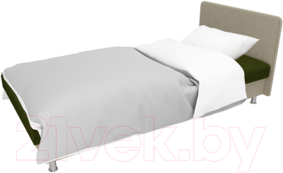 Односпальная кровать Лига Диванов Мальта / 101743 (микровельвет зеленый/бежевый)