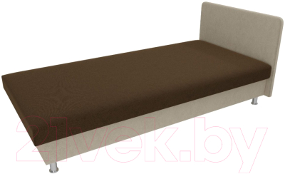 Односпальная кровать Лига Диванов Мальта / 101744 (микровельвет коричневый/бежевый)