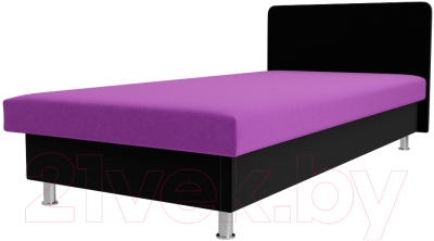 Односпальная кровать Лига Диванов Мальта / 101745 (микровельвет фиолетовый/черный)