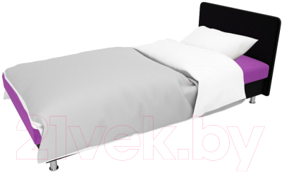 Односпальная кровать Лига Диванов Мальта / 101745 (микровельвет фиолетовый/черный)