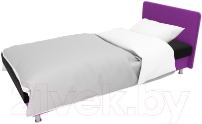 Односпальная кровать Лига Диванов Мальта / 101746 (микровельвет черный/фиолетовый)