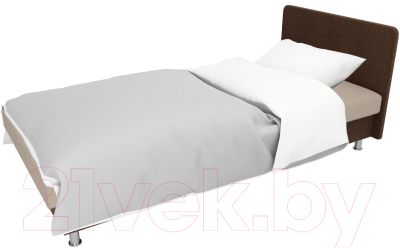 Односпальная кровать Лига Диванов Мальта / 101747 (рогожка бежевый/коричневый)