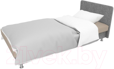 Односпальная кровать Лига Диванов Мальта / 101748 (рогожка бежевый/серый)
