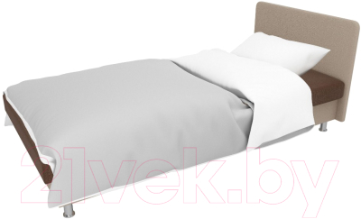 Односпальная кровать Лига Диванов Мальта / 101749 (рогожка коричневый/бежевый)