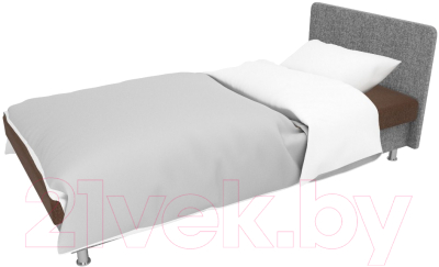 Односпальная кровать Лига Диванов Мальта / 101750 (рогожка коричневый/серый)