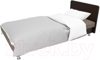 Односпальная кровать Лига Диванов Мальта / 101756 (корфу 03/экокожа коричневый)