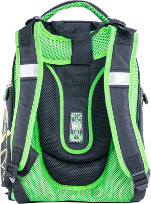 Школьный рюкзак Котофей 02704104-40 (черный/зеленый)