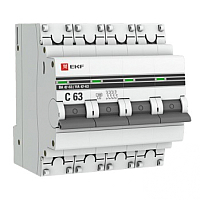 Выключатель автоматический EKF PROxima ВА 47-63 4P 63А (C) 4.5kA / MCB4763-4-63C-pro - 