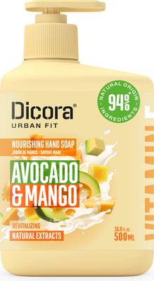 Мыло жидкое Dicora Mango & Avocado с витамином Е (500мл) - 