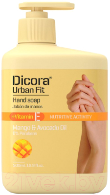 Мыло жидкое Dicora Mango & Avocado с витамином Е (500мл)