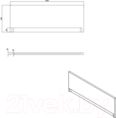 Экран для ванны Cersanit Универсальный Тип 1 160 (PA-TYPE1-160-W)