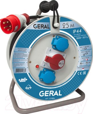 Удлинитель на катушке Geral G111907 (25м)