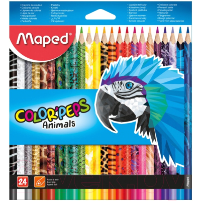 Набор цветных карандашей Maped Color' Peps Animal / 9013646 (24шт)