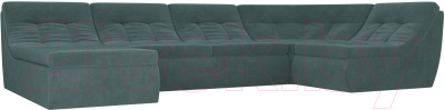 Диван Лига Диванов Холидей Модуль / 101868 (велюр бирюзовый) - Собранный комплект модулей - Модульный угловой диван