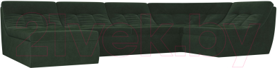 Диван Лига Диванов Холидей Модуль / 101869 (велюр зеленый) - Собранный комплект модулей - Модульный угловой диван