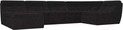 Диван Лига Диванов Холидей Модуль / 101873 (велюр черный) - Собранный комплект модулей - Модульный угловой диван