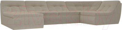 Диван Лига Диванов Холидей Модуль / 101874 (микровельвет бежевый) - Собранный комплект модулей - Модульный угловой диван