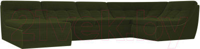 Диван Лига Диванов Холидей Модуль / 101875 (микровельвет зеленый) - Собранный комплект модулей - Модульный угловой диван
