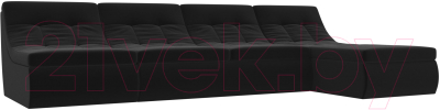 Диван Лига Диванов Холидей Модуль / 101878 (микровельвет черный) - Собранный комплект модулей - Модульный угловой диван