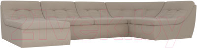 Диван Лига Диванов Холидей Модуль / 101879 (рогожка бежевый) - Собранный комплект модулей - Модульный угловой диван