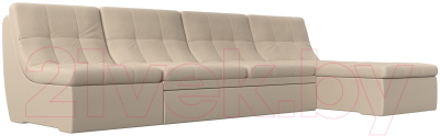 Диван Лига Диванов Холидей Модуль / 101882 (экокожа бежевый) - Собранный комплект модулей - Модульный угловой диван