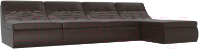 Диван Лига Диванов Холидей Модуль / 101884 (экокожа коричневый) - Собранный комплект модулей - Модульный угловой диван