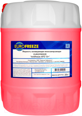 Антифриз Eurofreeze AFG 12+ -35C / 56225 (20кг, красный)