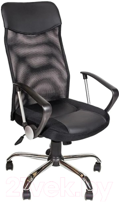 Кресло офисное Алвест AV 128 CH (кожзам/TW-сетка, черный)
