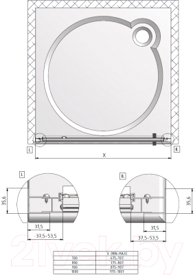 Душевая дверь Roltechnik Lega Line LLDO1/80 (хром/печатный узор/intimglass)