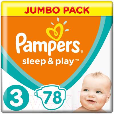 Подгузники детские Pampers Sleep&Play 3 Midi Ромашка (78шт)