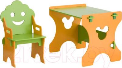 Комплект мебели с детским столом Столики Детям СО-4 Гном (салатово-оранжевый) - общий вид