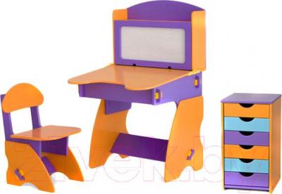 Комплект мебели с детским столом Столики Детям ФОК-1 (фиолетово-оранжевый) - общий вид