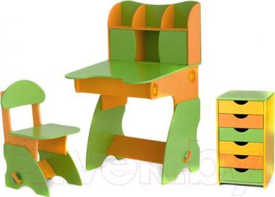 Комплект мебели с детским столом Столики Детям СОК-3 (салатово-оранжевый) - общий вид