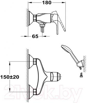 Смеситель Mofem Junior Evo 153-0047-10 - технический чертеж