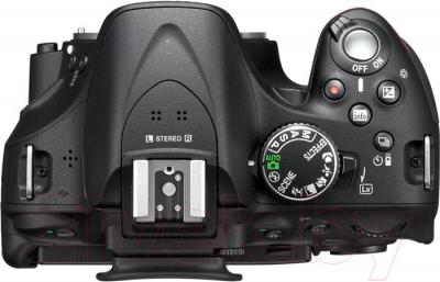 Зеркальный фотоаппарат Nikon D5200 Kit (18-55mm VR II, черный) - вид сверху