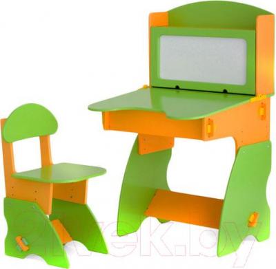 Комплект мебели с детским столом Столики Детям СО-1 (салатово-оранжевый) - общий вид