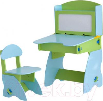 Комплект мебели с детским столом Столики Детям СГ-1 (салатово-голубой) - общий вид