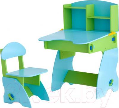 Комплект мебели с детским столом Столики Детям СГ-2 (салатово-голубой) - общий вид