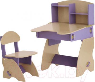 Комплект мебели с детским столом Столики Детям С-2 (сиренево-бежевый) - общий вид