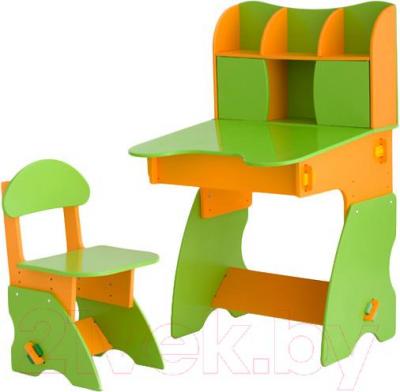 Комплект мебели с детским столом Столики Детям СО-3 (салатово-оранжевый) - общий вид