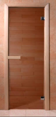 Стеклянная дверь для бани/сауны Doorwood 700x1900 (стекло бронза, осина)