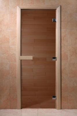 Стеклянная дверь для бани/сауны Doorwood 700x1800 (бронза, стекло бронзовое) - общий вид